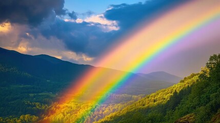 Obraz premium rainbow in the mountains