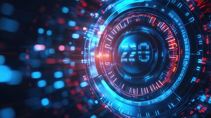Obraz premium Futuristic Digital Interface Showing Number Twenty Three