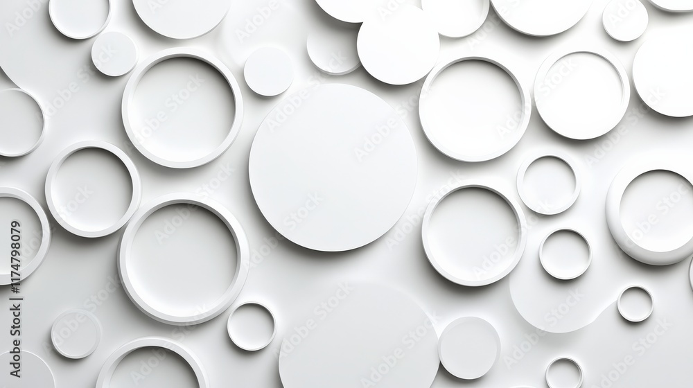Poster abstract geometric circles: a minimalist composition of overlapping circles creates a visually capti