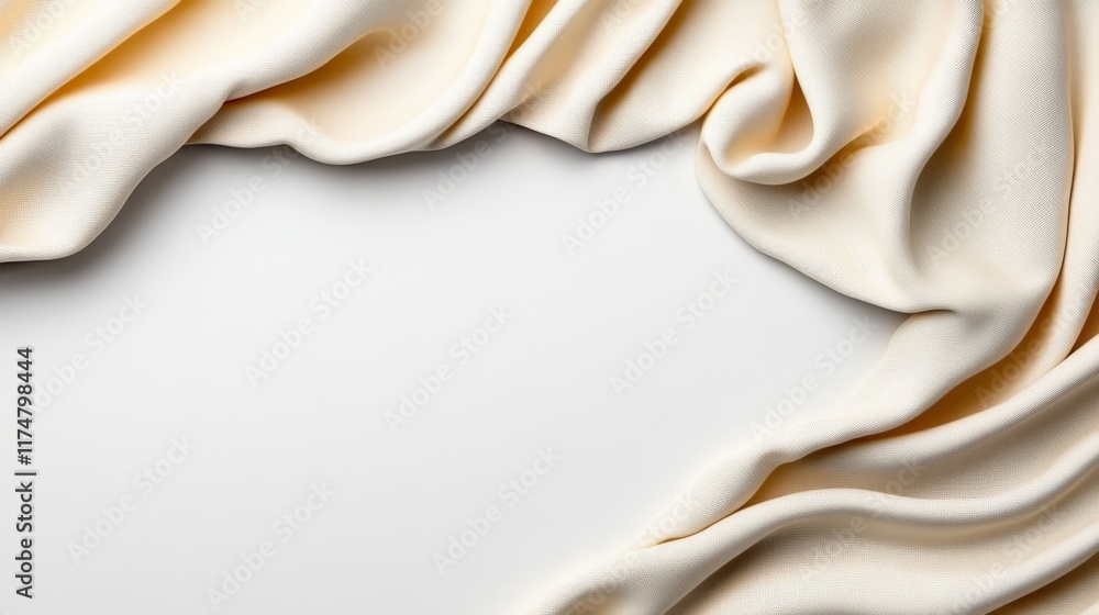 Poster creamy drape: a smooth, elegant drape of fabric creates a soft, inviting frame, perfect for adding a