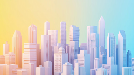 Obraz premium city skyline, city modeling, skyline of city, 3d model rendering, city landscape 