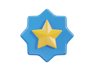 Star icon on 3d style isolated on transparent background vector illustration on 3d golden star