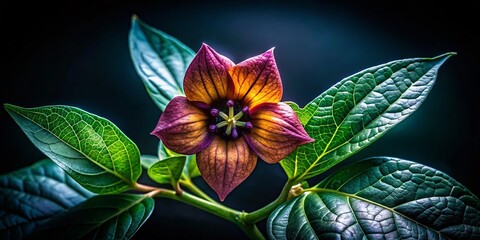 Obraz premium Deadly Nightshade Belladonna Flower Portrait - Poisonous Plant Photography