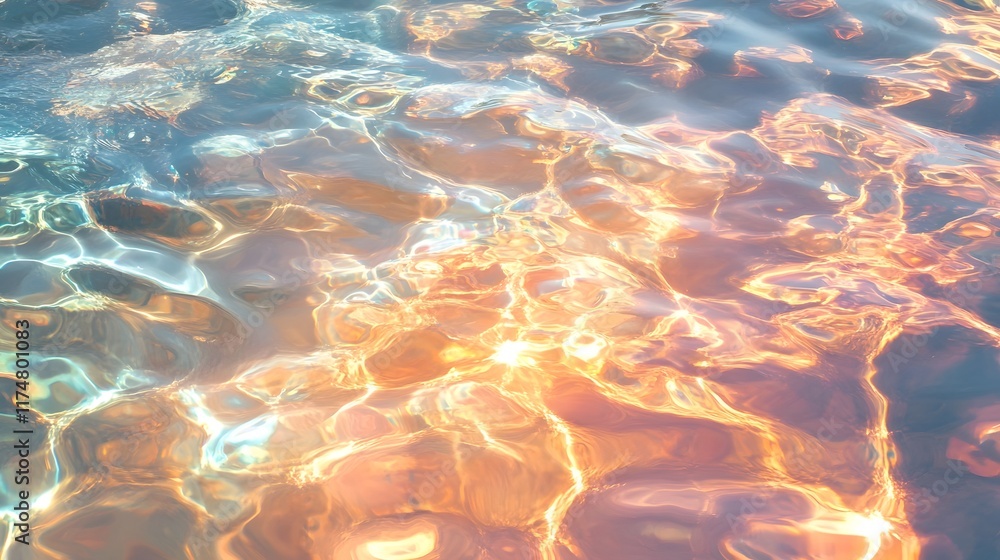 Poster mesmerizing interplay of light and water creates a captivating abstract reflection pattern the vibra