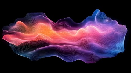 Obraz premium Captivating abstract digital artwork featuring a dynamic flow of vibrant multicolored lights that swirl and undulate in a surreal ethereal and captivating cosmic dreamscape