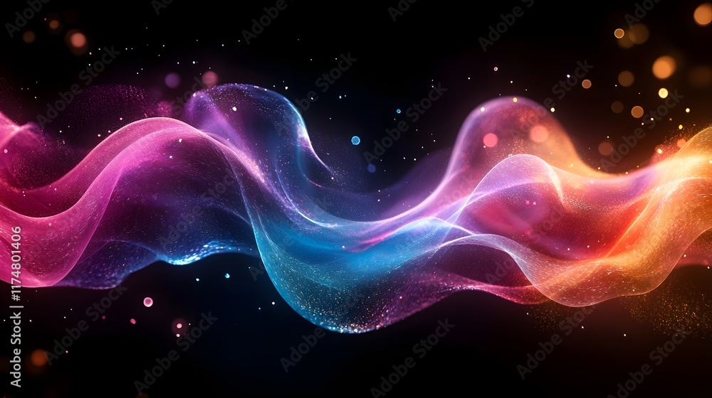 Aufkleber this captivating image showcases a mesmerizing display of vibrant swirling cosmic waves of ethereal 