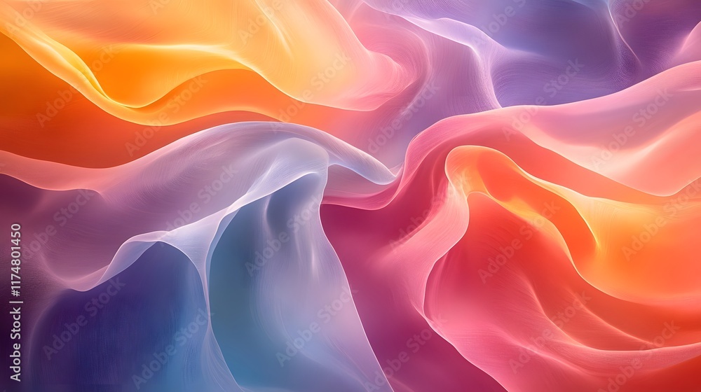 Poster mesmerizing fluid waves of vibrant color and light in dynamic motion abstract digital artwork that e