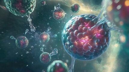 Microscopic Cellular Structures Dynamically Interacting