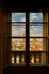 Basilica of Santo Spirito at sunset. Florence