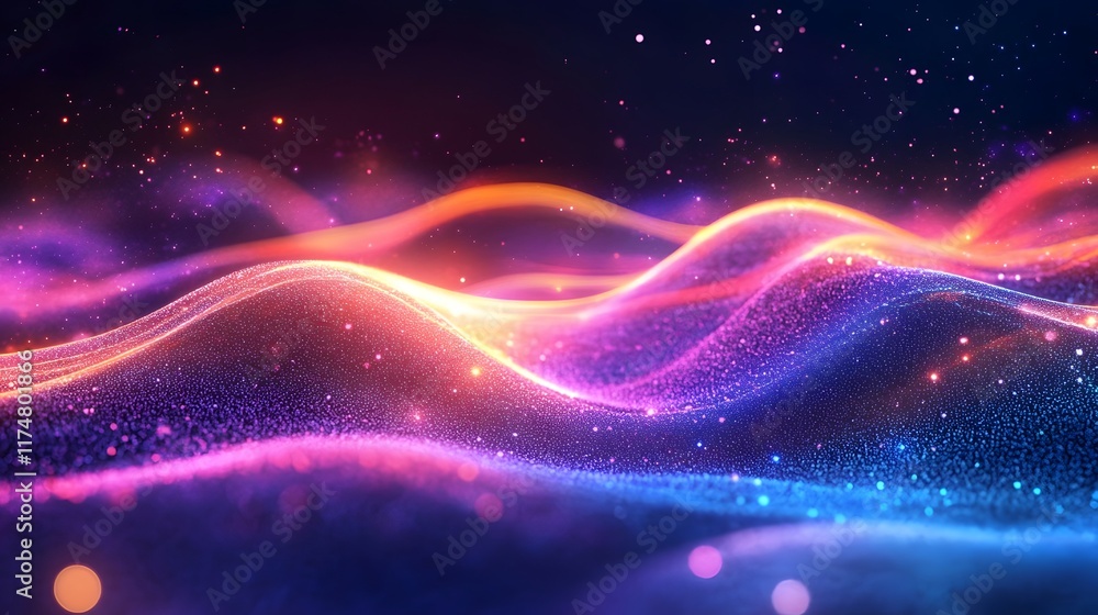 Poster captivating abstract background with dynamic waves of colorful glowing and luminous energy visually 