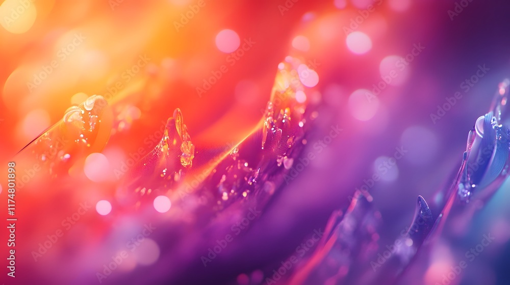 Poster mesmerizing prismatic droplets captivating abstract macro of frozen liquid crystals reflecting vibra