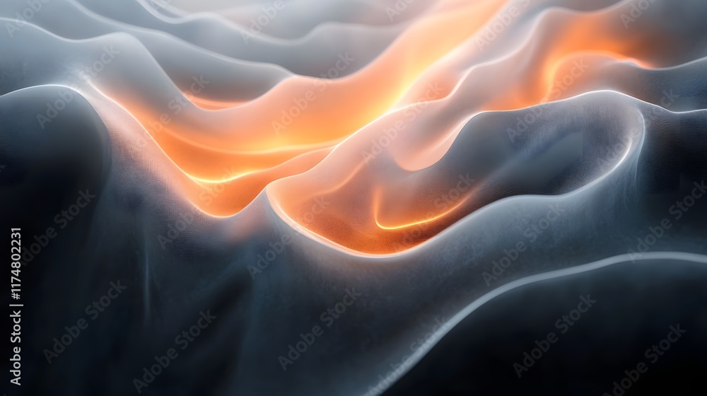 Poster captivating abstract image featuring dynamic mesmerizing swirls and waves of vibrant colorful light 