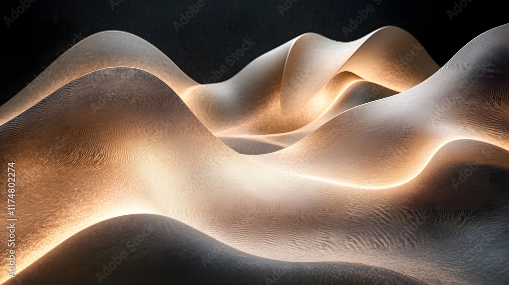 Poster this captivating image showcases a mesmerizing abstract landscape of fluid wave like forms and organ