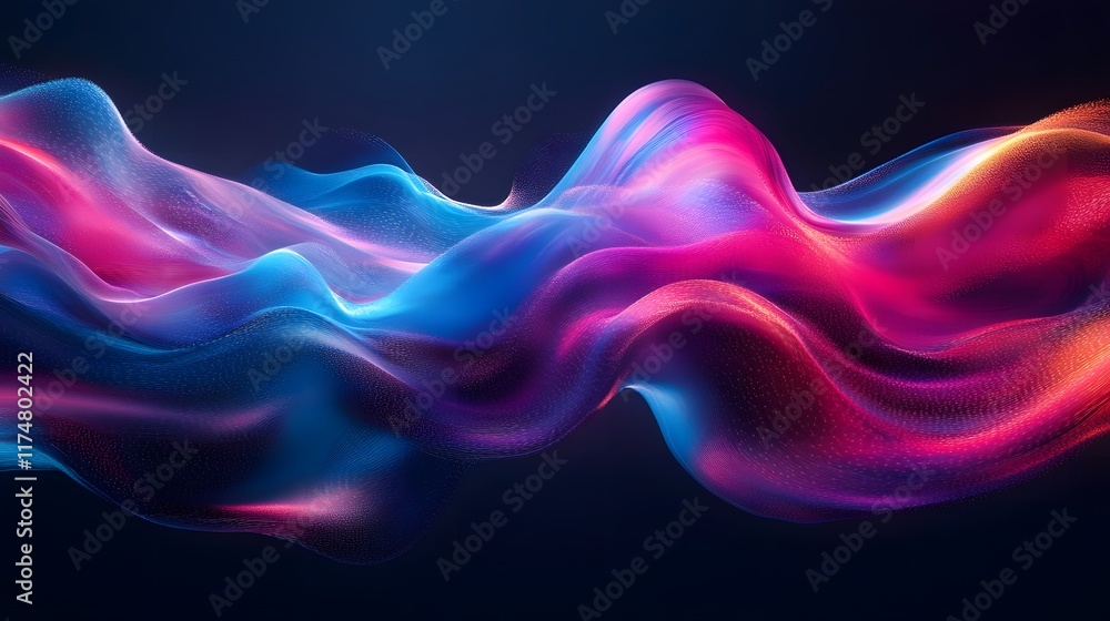 Aufkleber mesmerizing waves of vibrant digital fluidity an abstract of motion and energy showcasing captivatin