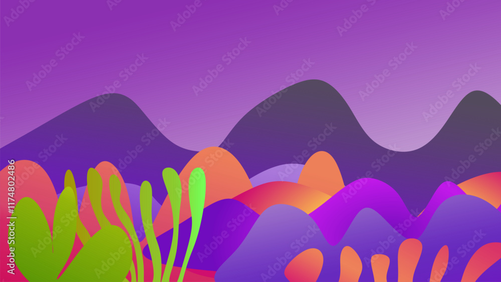 Aufkleber abstract colorful wavy shape background dynamic shape design vector illustration. rainbow background