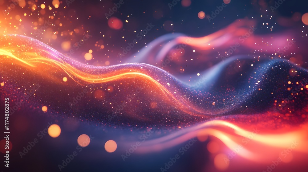 Poster mesmerizing abstract background showcasing a dynamic cosmic dreamscape with vibrant swirls of energy