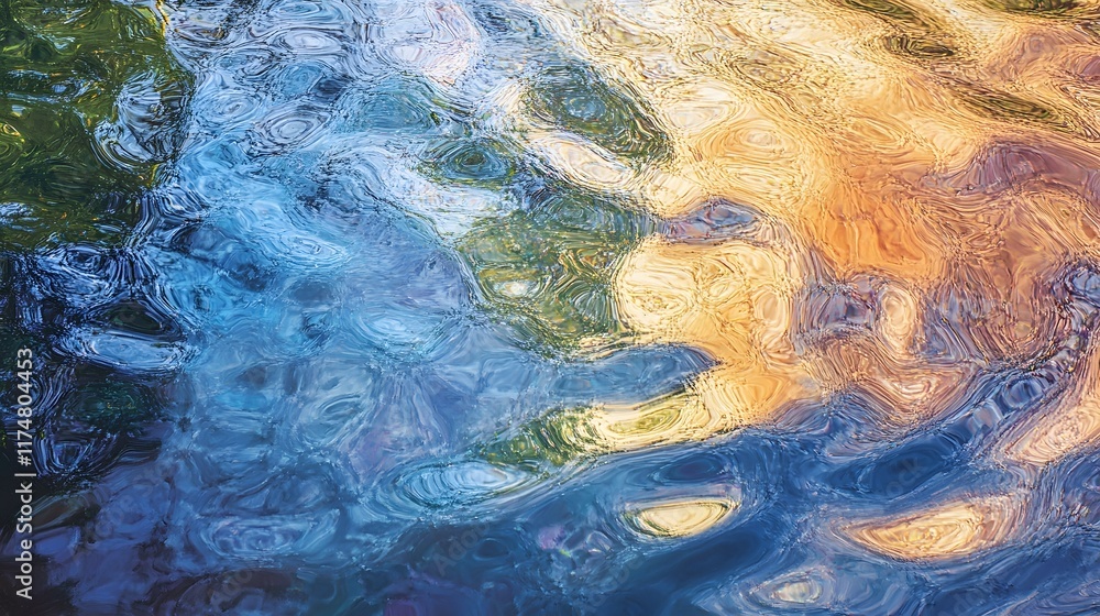 Poster mesmerizing fluid motion and prismatic colors in flowing abstract artwork captivating and ethereal v