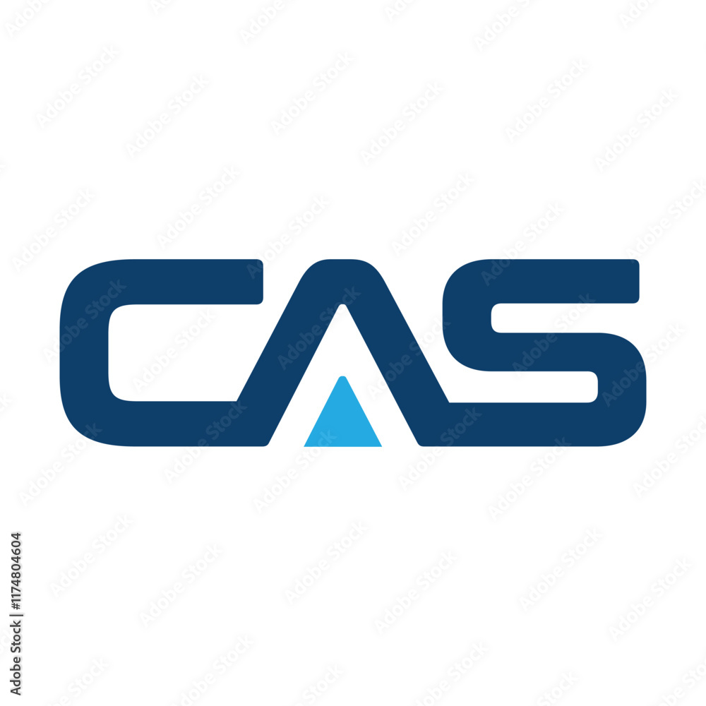 Fototapete The image shows a flat monogram logo design of an initial letter CAS in blue color that looks bold and sharp on a white background