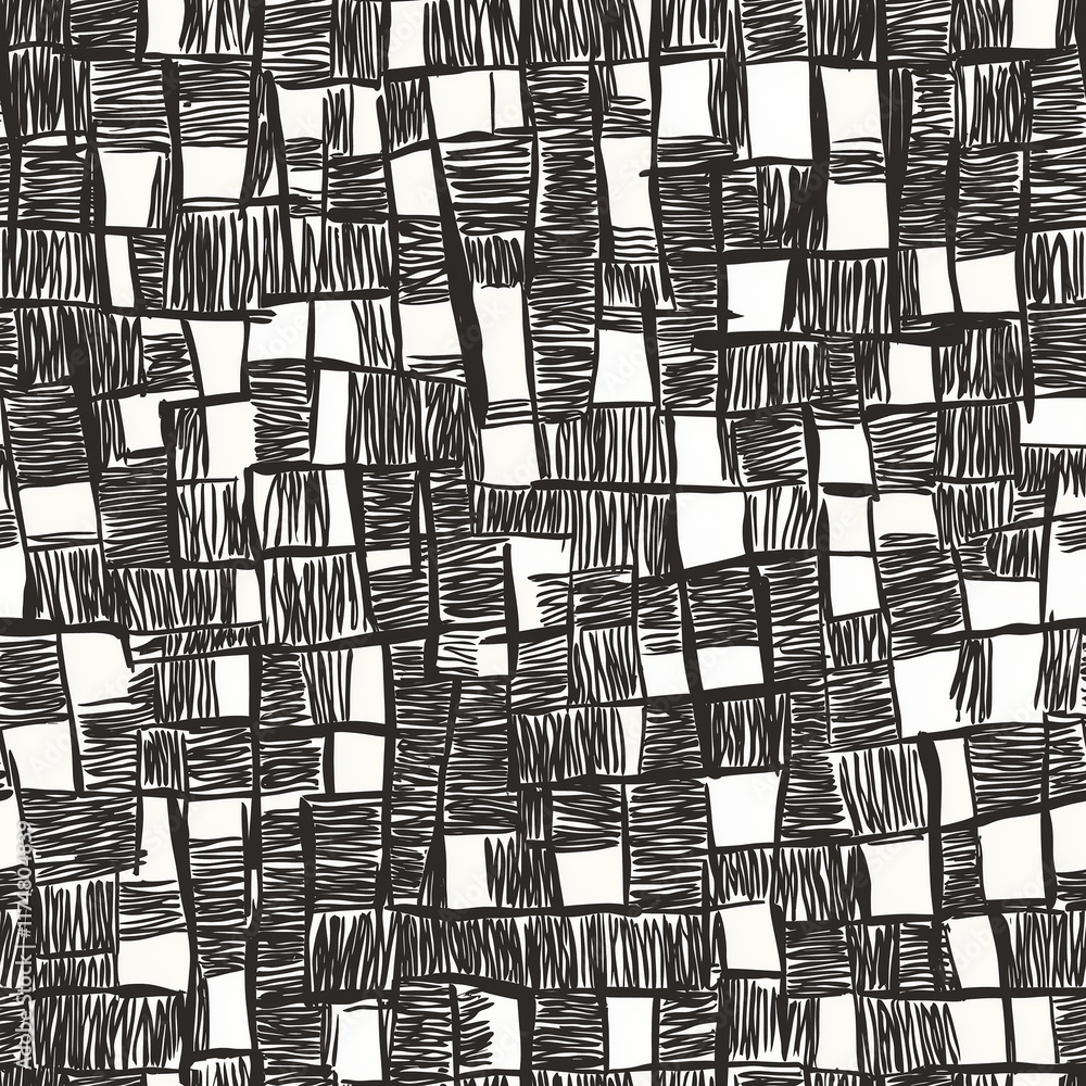 Poster irregular hand-drawn lines seamless pattern creative design digital art abstract environment artisti