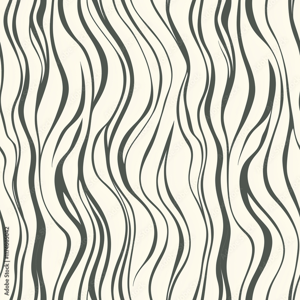 Poster abstract wavy pattern in neutral tones, creating a modern and stylish decorative element.