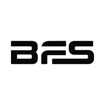 The image shows a flat monogram logo design of an initial letter BFS in black color that looks bold and clean on a white background