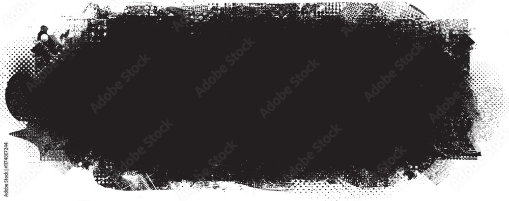 Fototapete Grunge textured banner with rough edges. Halftone dots texture. Overlay grunge texture . Simply place texture over any object to create grunge effect . Banner with scratched surface for your design. 