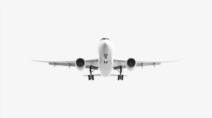 Sleek Modern Aircraft Taking Off Against a Minimalistic Background