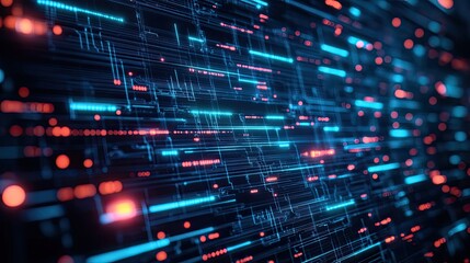 Fototapeta premium Abstract Digital Network Data Flow Visualization