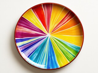 Obraz premium Multicolored Plate White Surface