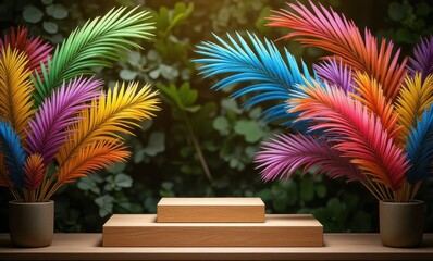 Colorful tropical foliage decor display