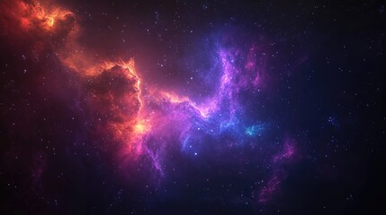 Fototapeta premium Cosmic Nebula Swirls Of Purple And Red Hues