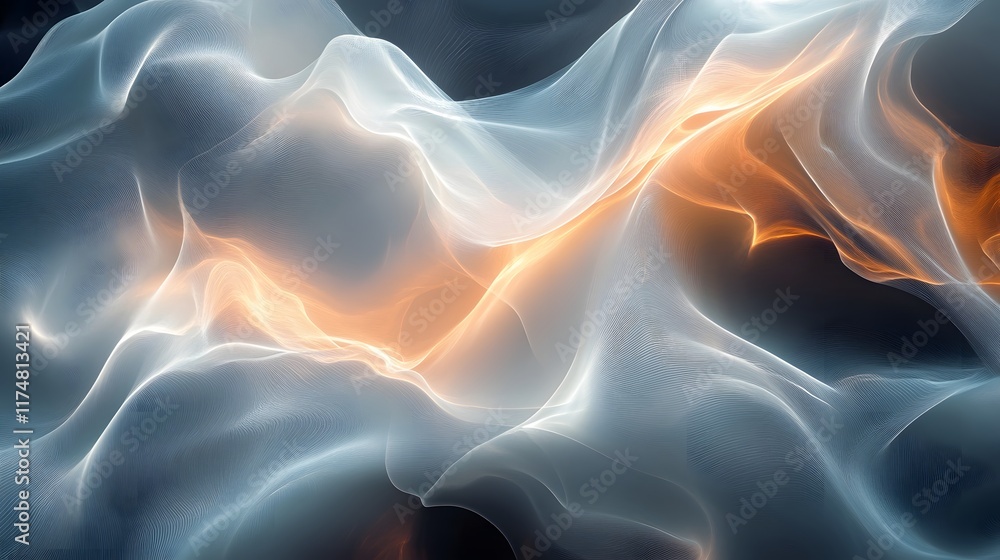 Poster captivating abstract image featuring dynamic swirling energy formations that glow with a mesmerizing