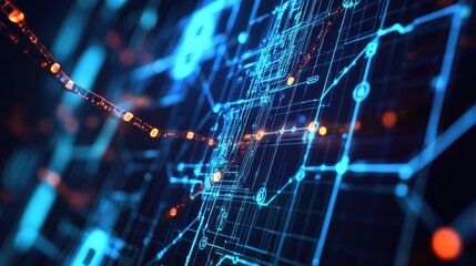 Abstract Digital Network Data Flow Visualization