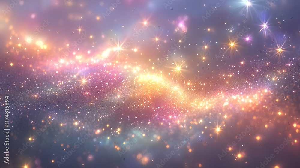 Poster infinite cosmic stars shimmering with vibrant light their ethereal dust creating a dreamy and captiv