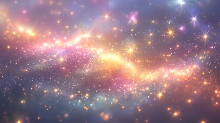 Fototapeta premium Infinite cosmic stars shimmering with vibrant light their ethereal dust creating a dreamy and captivating colorful textured backdrop for a magical and otherworldly atmosphere
