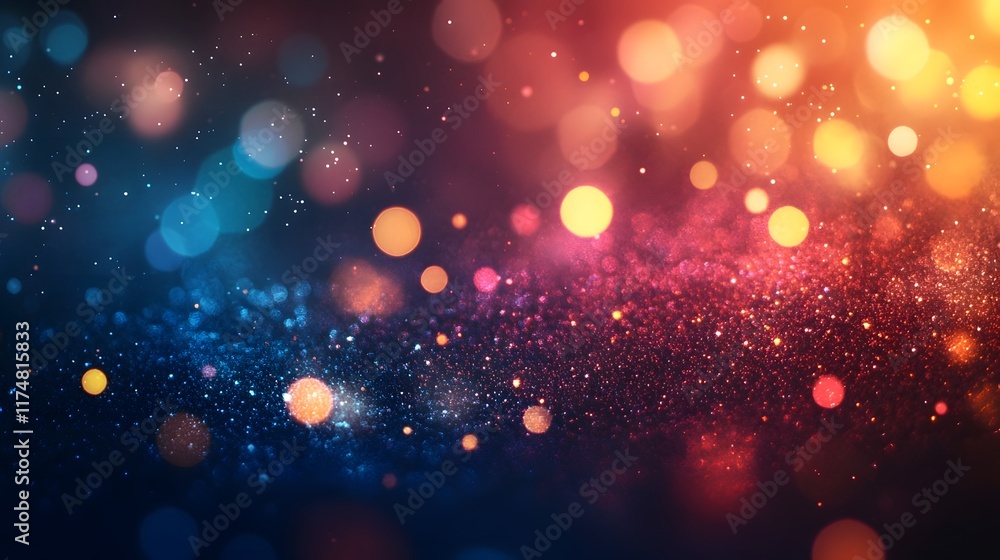 Poster mesmerizing cosmic glitter shimmering bokeh light texture for magical night party enchanting abstrac