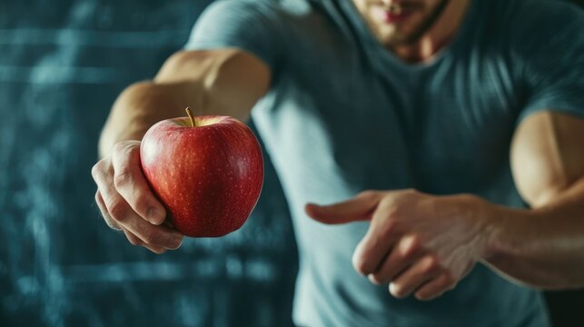 Consistency in Fitness: Training Tips Illustrated on a Blackboard with an Apple - Powered by Adobe