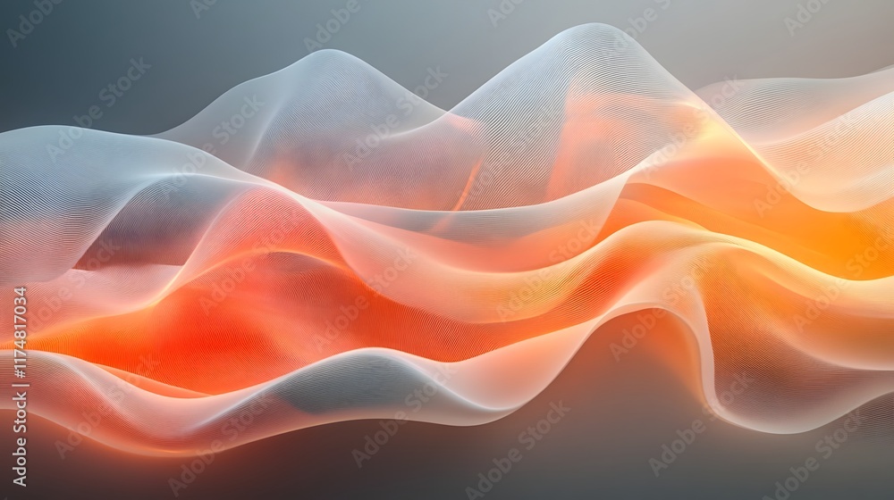 Poster radiant gradient motion illuminated by vibrant colors blending natural patterns with marble like and