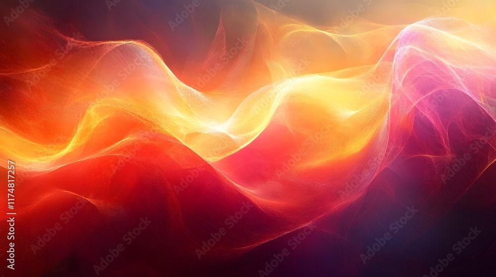 Poster captivating abstract composition featuring vibrant flowing fluid textures that seamlessly blend with