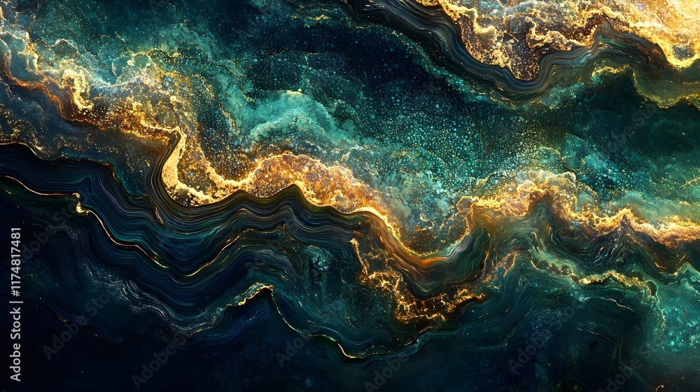 Poster mesmerizing and captivating liquid textures with vibrant flowing patterns and natural glowing colors