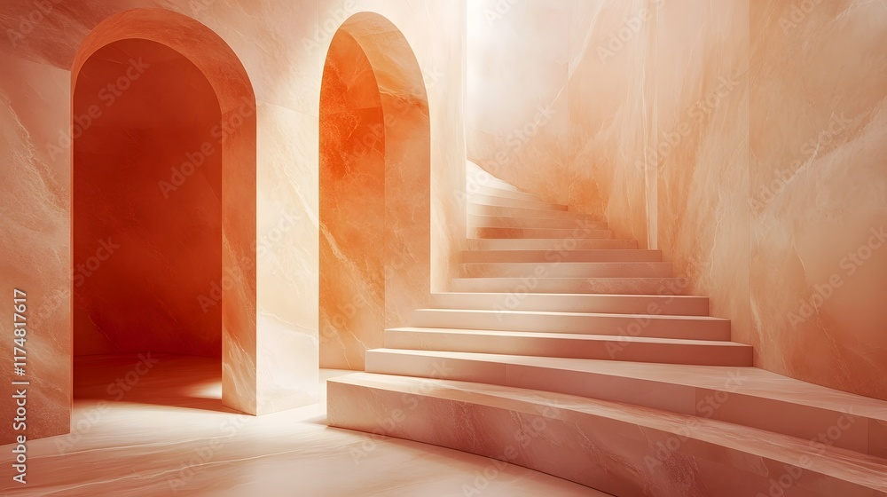 Poster ethereal gradient motion illuminated by soft blending colors and vibrant patterns creating a natural