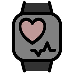 Fitness health tracker to measure BPM and EGC - Flat icon symbol