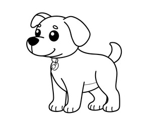 Fototapeta premium Coloring Page Outline Of cartoon dog. Pet. Coloring book for kids