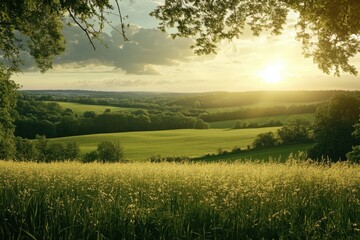 Obraz premium environmentally focused scene highlighting the benefits of sustainability in farming and biodiversity in daily life