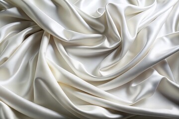 Obraz premium Draped White Fabric: Elegant Texture & Flowing Material Photography