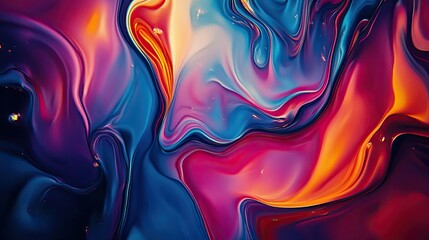 Obraz premium Abstract Swirling Liquid Colors Paint Design