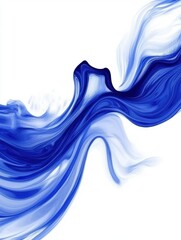 Abstract fluid blue wave on white background