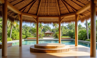 Luxurious tropical poolside retreat