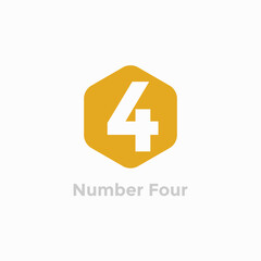 Obraz premium Number Four, 4 icon template