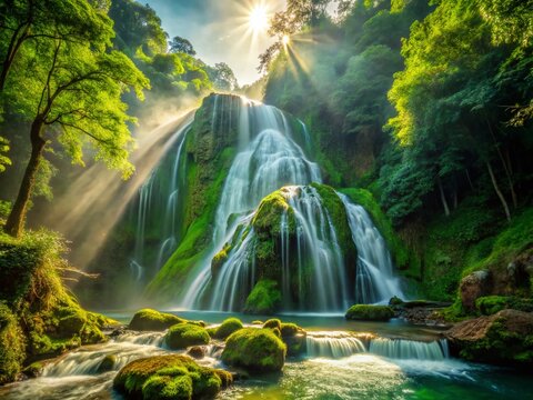 El Chiflon National Park Waterfall, Chiapas, Mexico - Lush Rainforest Landscape